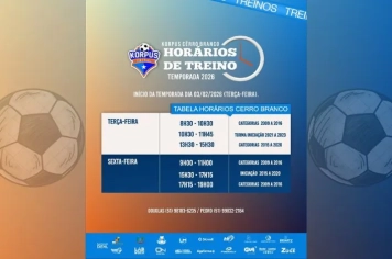 Korpus Cerro Branco anuncia horários de treino para a temporada 2026