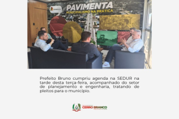 PREFEITO BRUNO, ACOMPANHADO DAS EQUIPES DE PLANEJAMENTO E ENGENHARIA, CUMPRE AGENDA NA SEDUR