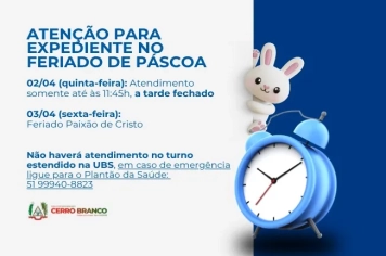 ATENÇÃO: Expediente no feriado de Páscoa