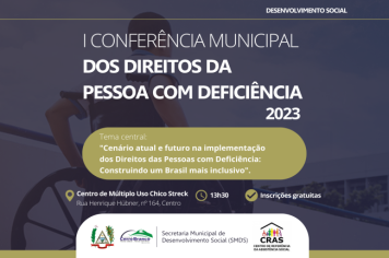 Cerro Branco terá a 1ª Conferência Municipal dos Direitos da Pessoa com Deficiência