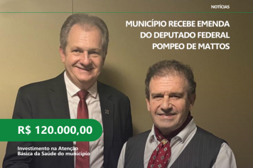 Cerro Branco recebe emenda de R$ 120 mil para investimento na saúde