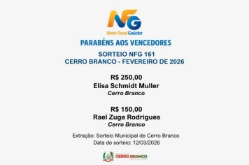 Contemplados do Sorteio da Nota Fiscal Gaúcha