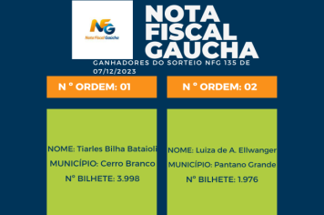 GANHADORES DA NOTA FISCAL GAÚCHA 