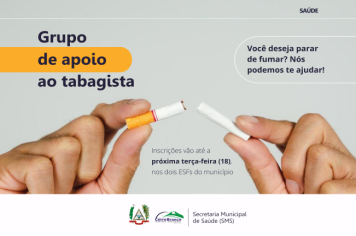 Inscrições para o grupo de apoio ao tabagista vão até a próxima terça (18)