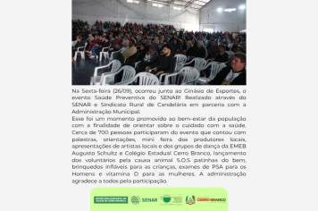 SAÚDE PREVENTIVA DO SENAR MOBILIZA CERCA DE 700 PESSOAS NO GINÁSIO BODO ROLANDO WEBER