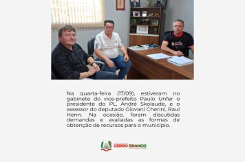 CERRO BRANCO: DIÁLOGO POLÍTICO EM BUSCA DE RECURSOS