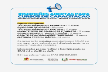 INSCRIÇÕES ABERTAS