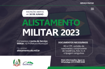 Alistamento militar obrigatório deve ser feito até 30 de junho