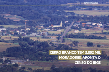 Cerro Branco tem 3.802 mil moradores, aponta o Censo do IBGE