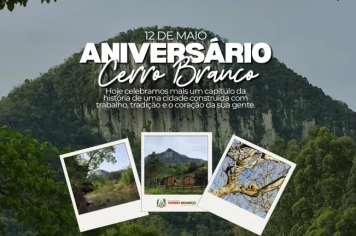 Cerro Branco celebra 38 anos de emancipação político-administrativa nesta terça-feira (12)
