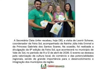 Comitiva de Vale do Sol convida Cerro Branco para a 8ª Feira Sol