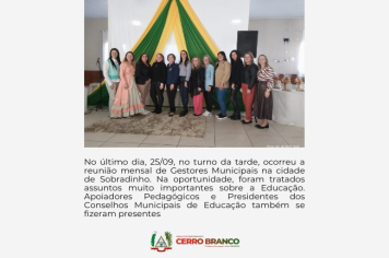 GESTORES DA EDUCAÇÃO SE REÚNEM EM SOBRADINHO