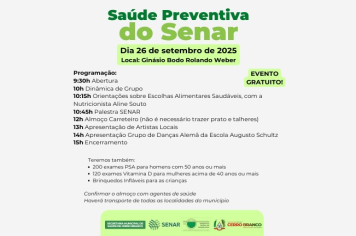 EVENTO SAÚDE PREVENTIVA DO SENAR 