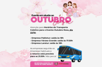 EVENTO ESPECIAL OUTUBRO ROSA