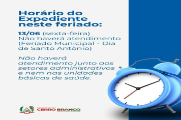 HORÁRIO DE EXPEDIENTE NESTE FERIADO