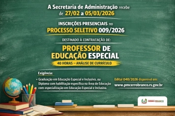 PROCESSO SELETIVO: Professor de Educação Especial