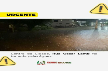 CERRO BRANCO É FORTEMENTE ATINGIDO PELAS ÁGUAS ORIUNDAS DA CHUVA