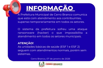 Ataque hacker suspende atendimentos na Prefeitura Municipal