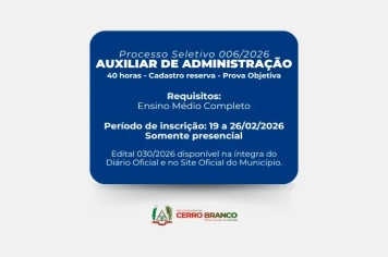 PROCESSO SELETIVO: Auxiliar de Administração - Cadastro Reserva 