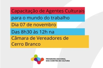 OPORTUNIDADE: CAPACITAÇÃO DE AGENTES CULTURAIS PARA O MUNDO DE TRABALHO 