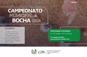 Campeonato Municipal de Bocha chega à quarta rodada no próximo sábado (22)