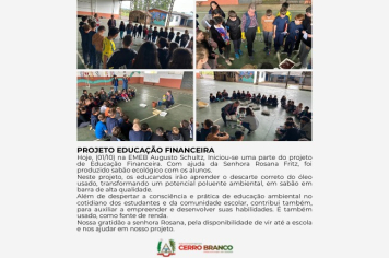 PROJETO EDUCAÇÃO FINANCEIRA: EMEB AUGUSTO SCHULTZ