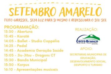 EVENTO SETEMBRO AMARELO, 29/09- QUINTA-FEIRA