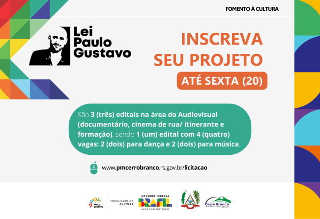 Lei Paulo Gustavo: inscrições para participar dos editais encerram sexta (21)