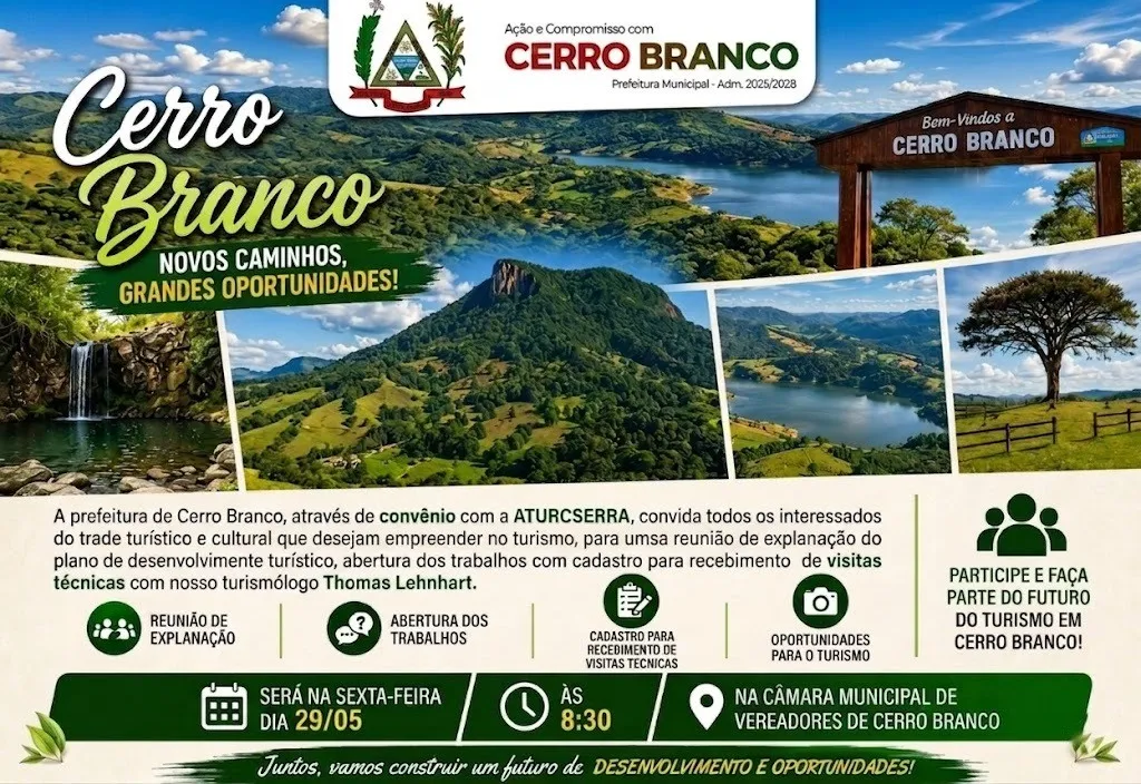 Cerro Branco projeta o futuro do turismo local com importante reunião nesta sexta-feira (29)