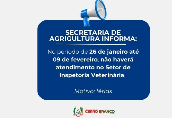 COMUNICADO: Setor de Inspetoria Veterinária 