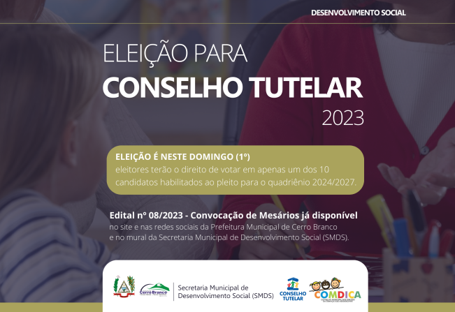 Eleição do Conselho Tutelar é neste domingo (1º)