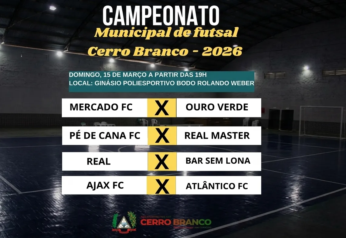 Campeonato Municipal de Futsal – Cerro Branco 2026