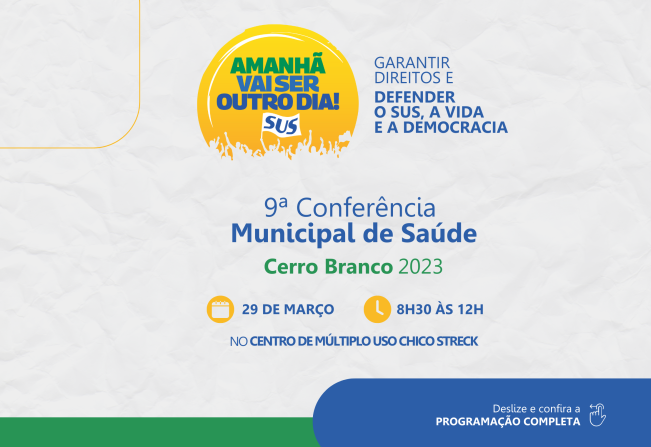 Cerro Branco prepara a 9ª Conferência Municipal de Saúde