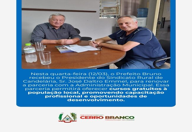 VISITA DO PRESIDENTE DO SINDICATO DE CANDELÁRIA