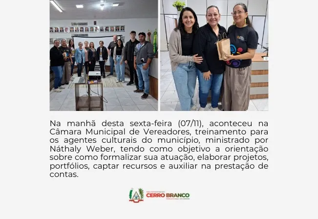 TREINAMENTO CAPACITA AGENTES CULTURAIS DE CERRO BRANCO 