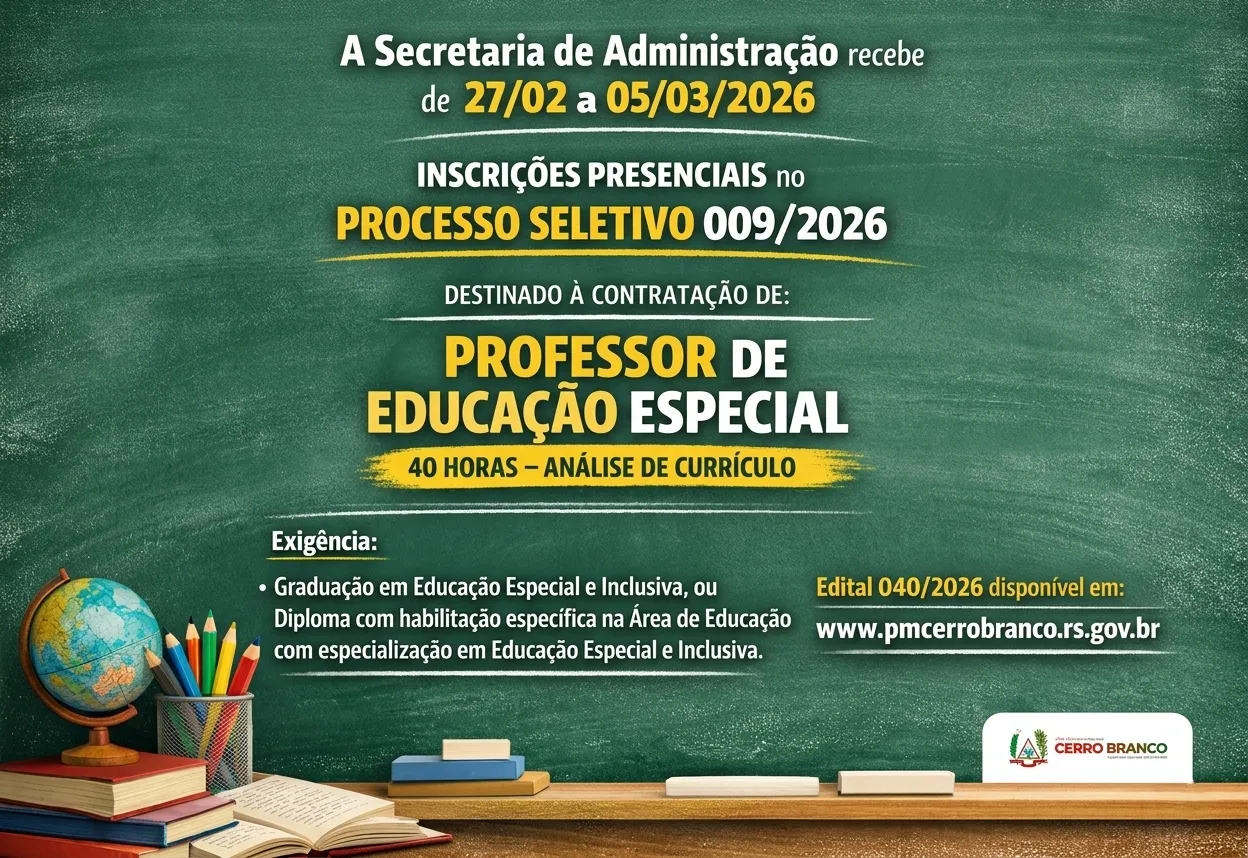 PROCESSO SELETIVO: Professor de Educação Especial