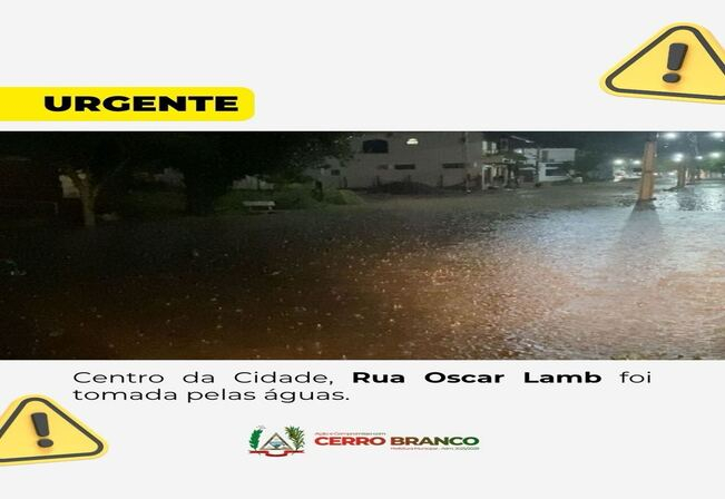 CERRO BRANCO É FORTEMENTE ATINGIDO PELAS ÁGUAS ORIUNDAS DA CHUVA