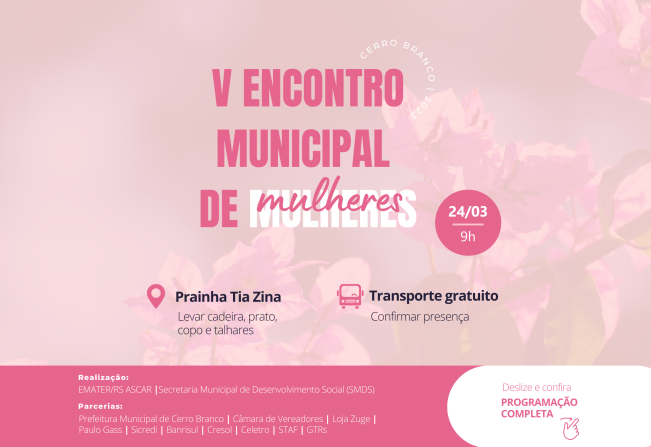 V Encontro Municipal de Mulheres acontece hoje (24), na Prainha