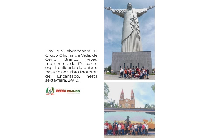 GRUPO OFICINA DA VIDA VISITA O CRISTO PROTETOR DE ENCANTADO