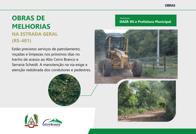 DAER e Prefeitura realizam melhorias na Estrada Geral