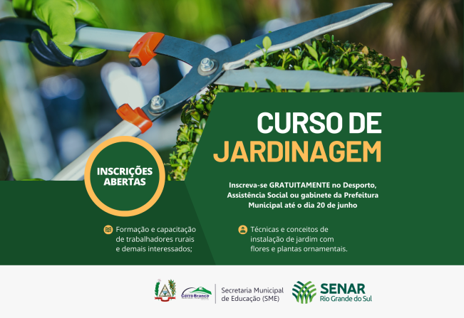 Abertas inscrições para Curso de Jardinagem